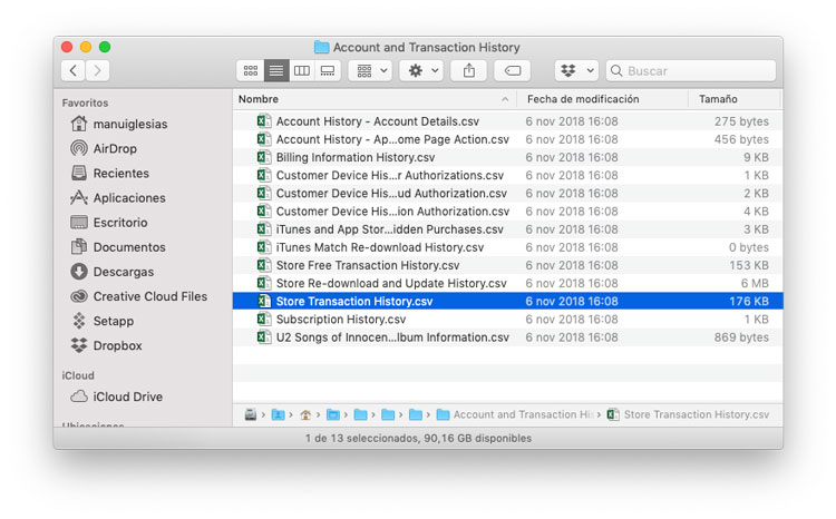 Cómo saber cuánto has gastado en App y iTunes Store Store Transaction History